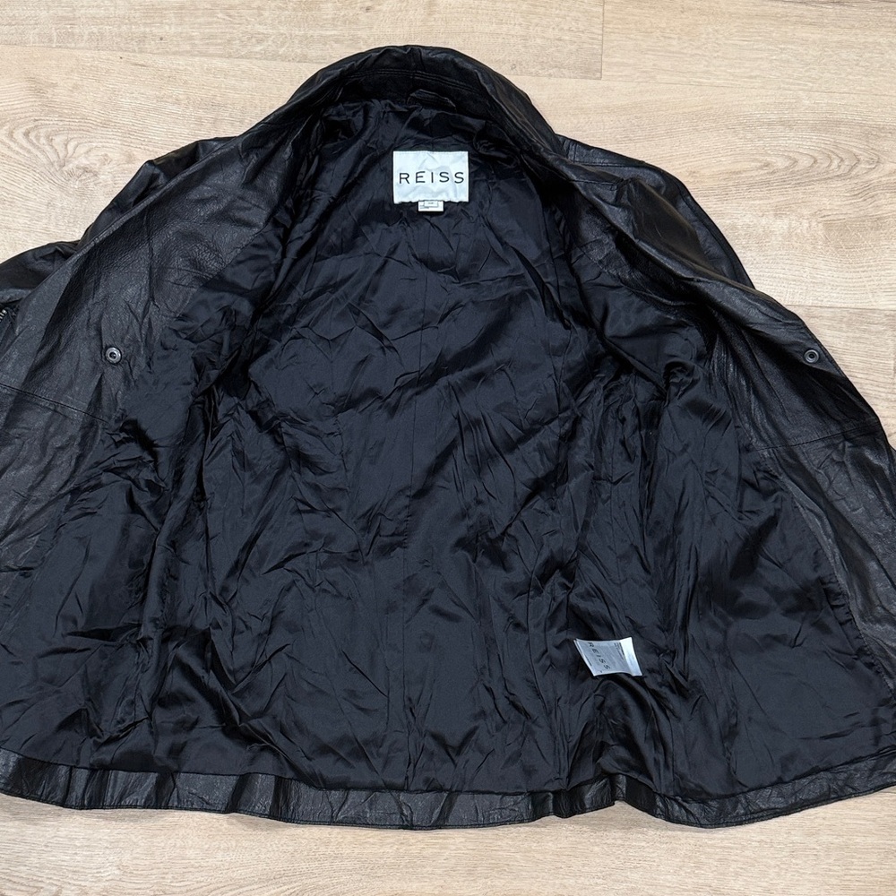 Reiss Soft Lamb Leather Moto Jacket - Picture 7 of 9